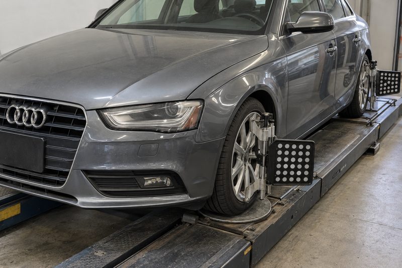 A Audi in the service bay at Dakota Ridge Auto