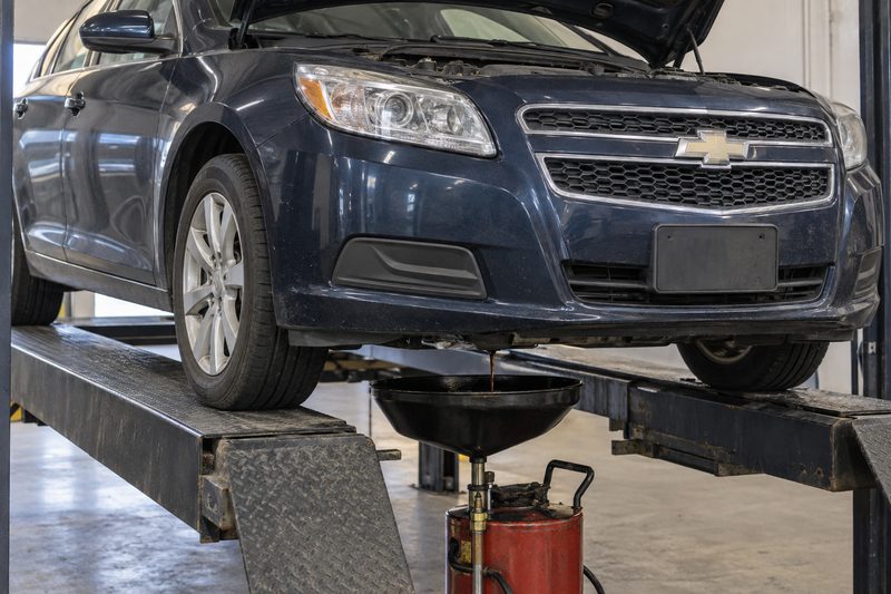 A Chevrolet in the service bay at Dakota Ridge Auto