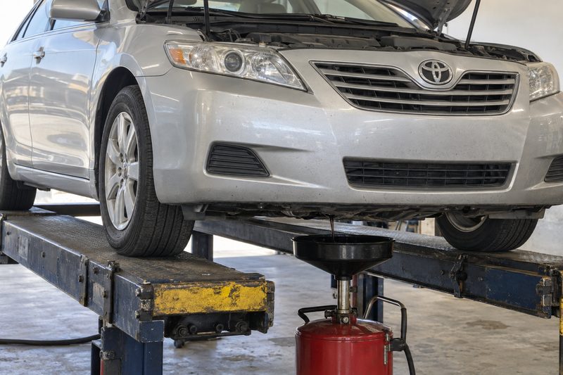 A Toyota in the service bay at Dakota Ridge Auto