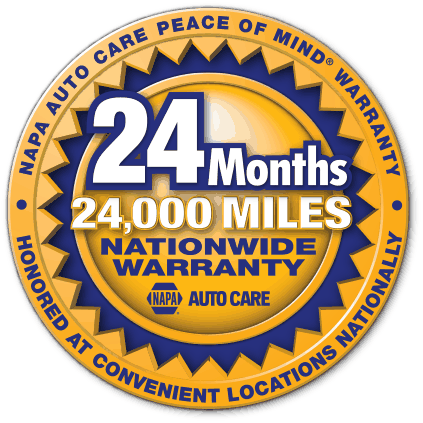 NAPA AutoCare Peace of Mind Warranty, 24 months or 24,000 miles